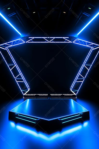 Background 3d palco com luzes perfeito para composição