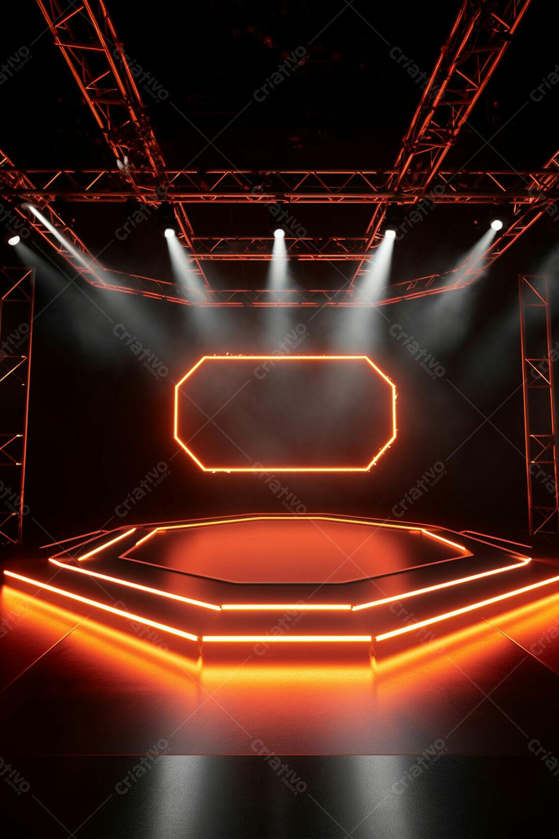 Textura palco neon laranja para fundo de game