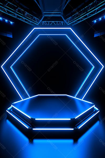 Background 3D Palco Com Luzes Perfeito Para Composição  (177)