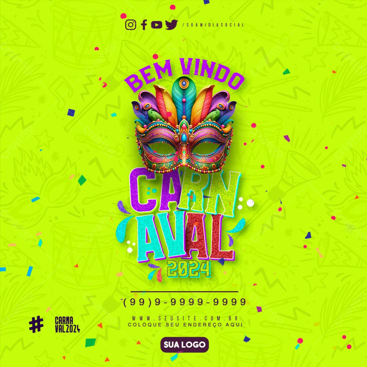 Flyer Carnaval 2024 PSD Editável