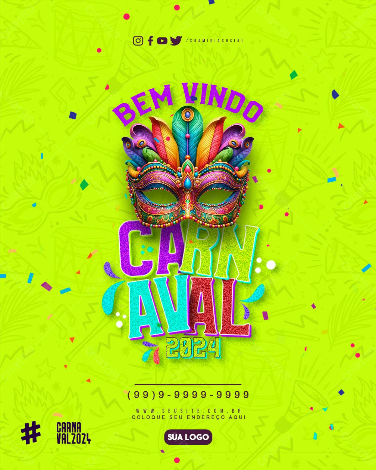 Flyer Carnaval 2024 PSD Editável