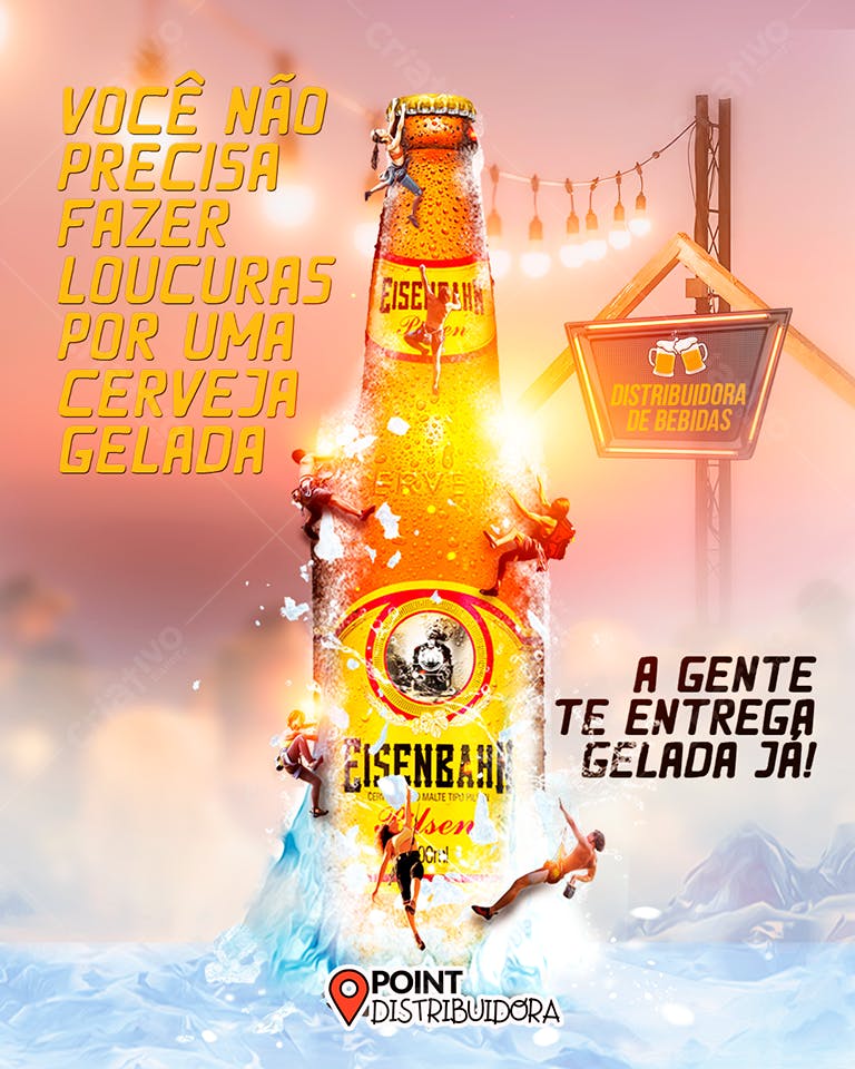 Flyer Cerveja Gelada Eisenbahn PSD Editável