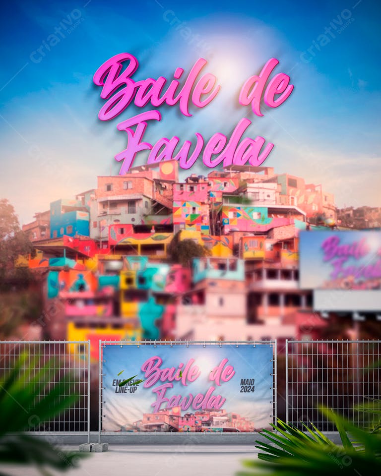 Banner Baile de Favela PSD Editável