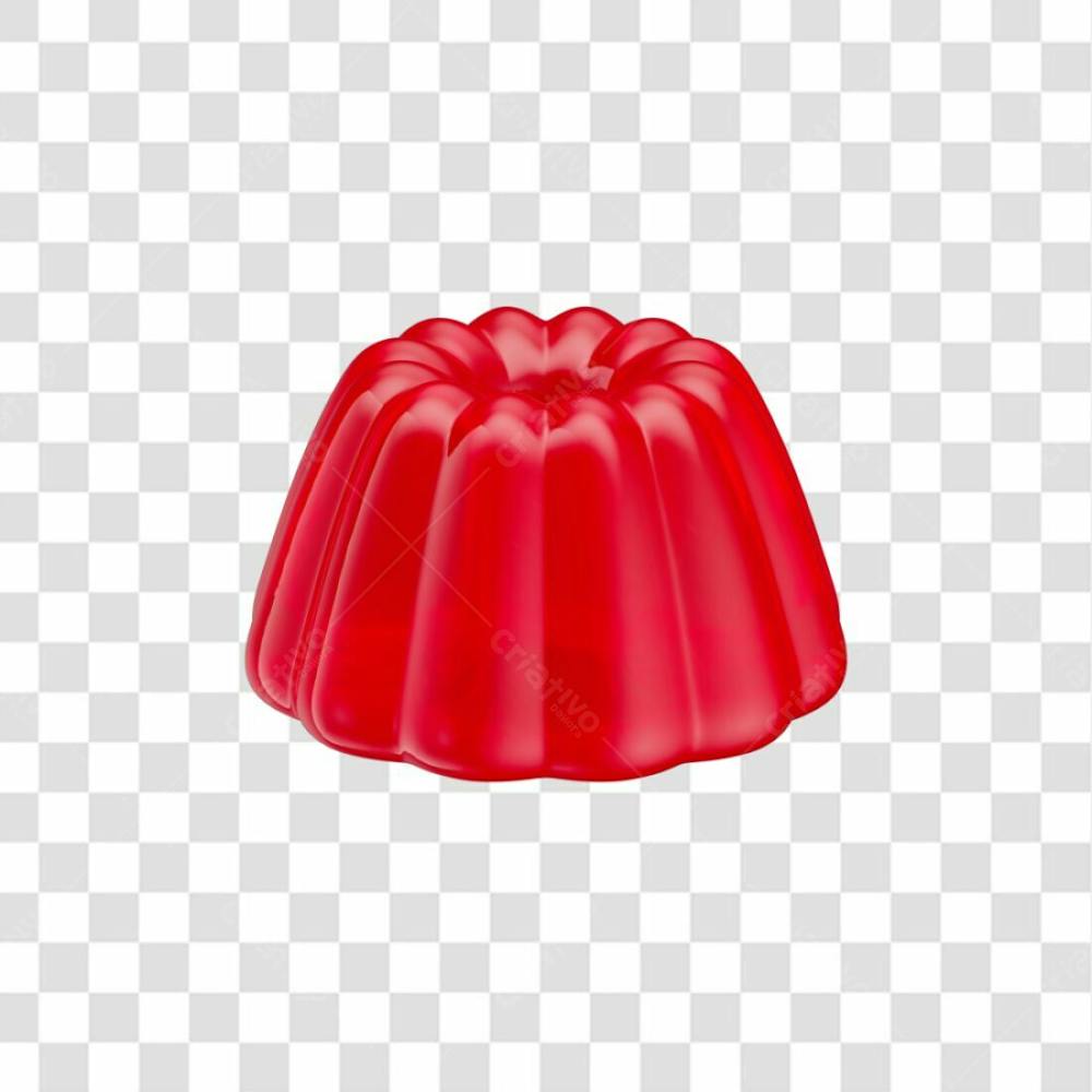Gelatina Vermelha Em 3D Com Fundo Transparente (9)