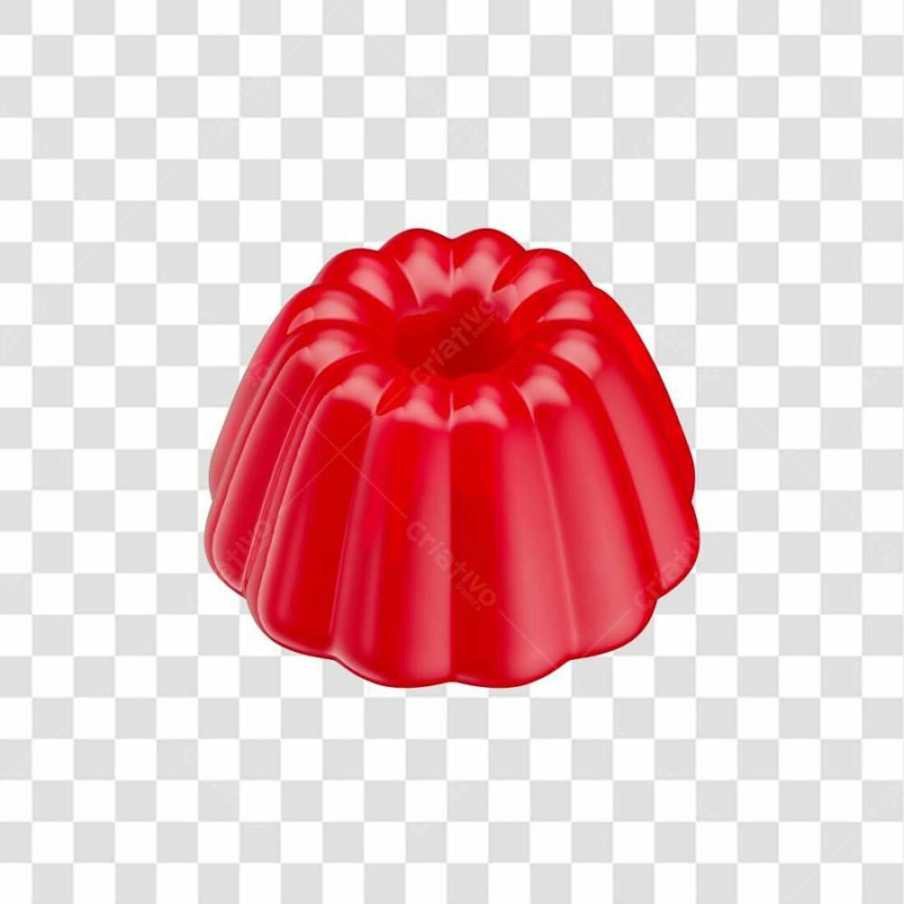 Gelatina Vermelha Em 3D Com Fundo Transparente (5)