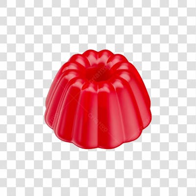 Gelatina Vermelha Em 3D Com Fundo Transparente (5)