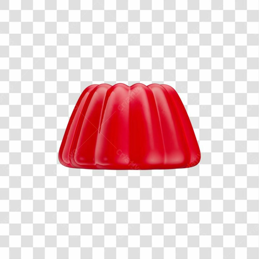 Gelatina Vermelha Em 3D Com Fundo Transparente (8)