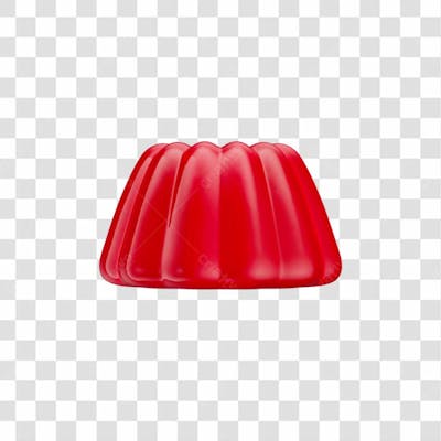 Gelatina Vermelha Em 3D Com Fundo Transparente (8)