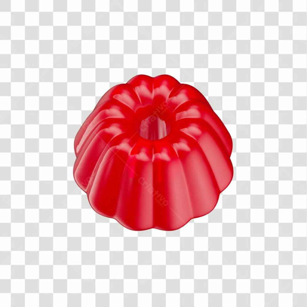 Gelatina Vermelha Em 3D Com Fundo Transparente (6)