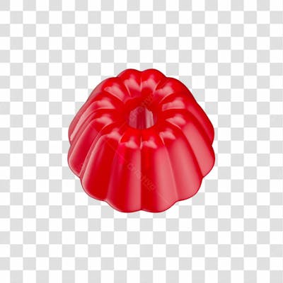 Gelatina Vermelha Em 3D Com Fundo Transparente (6)
