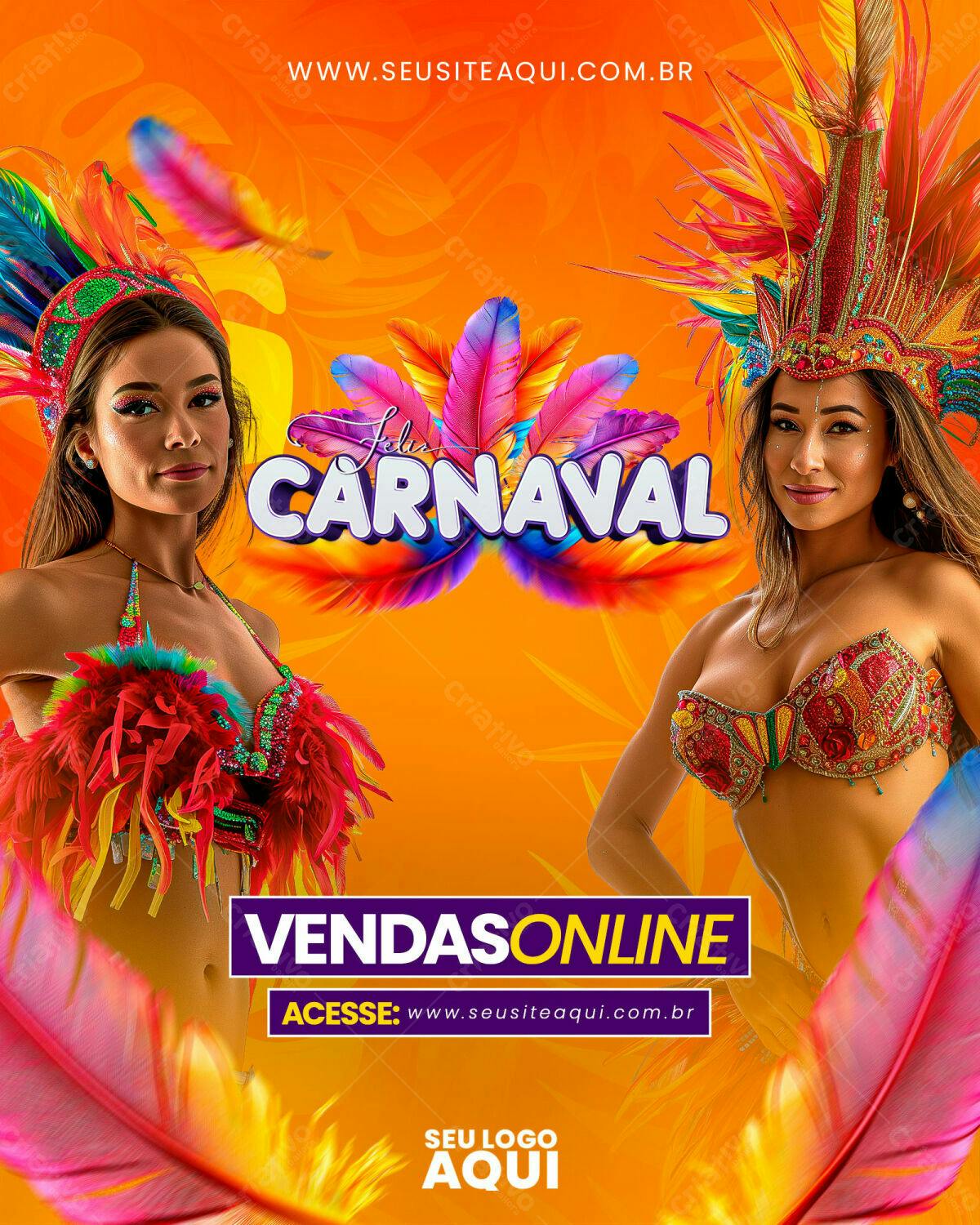 Flyer Festa de Carnaval PSD Editável