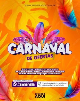Feed carnaval | carnival | festa | psd editável