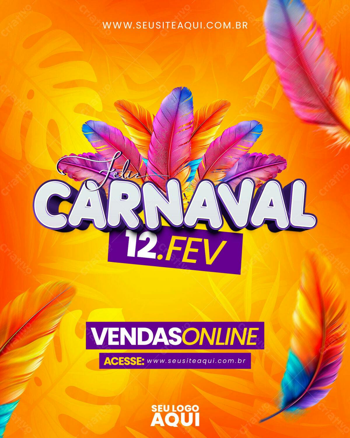 Flyer Carnaval 12.Fev PSD Editável