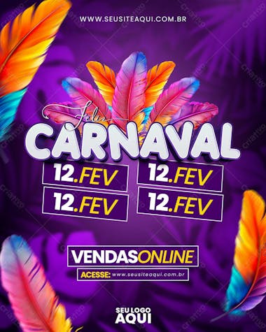 Feed carnaval | carnival | festa | psd editável