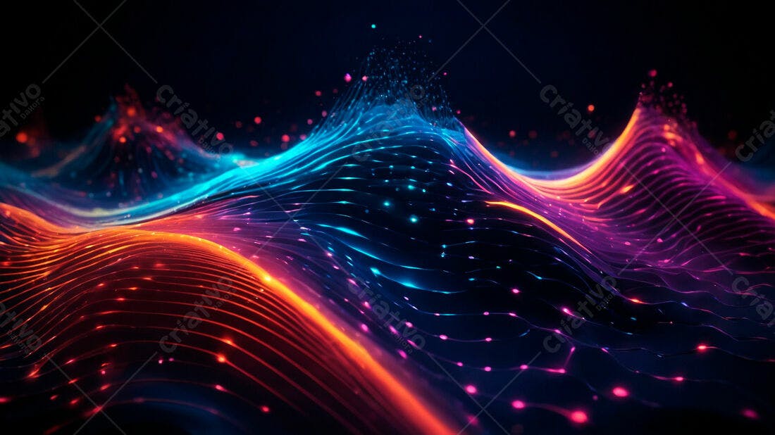 Ondas de Luz Neon Abstrata
