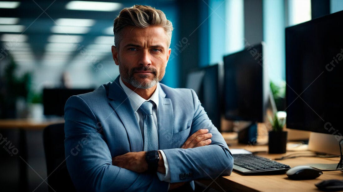 Executivo confiante em escritório moderno