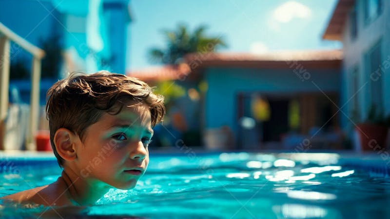 Imagem grátis menino nadando na piscina