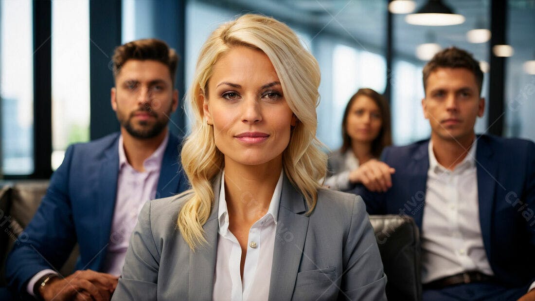 Líder feminina equipe negócios moderna