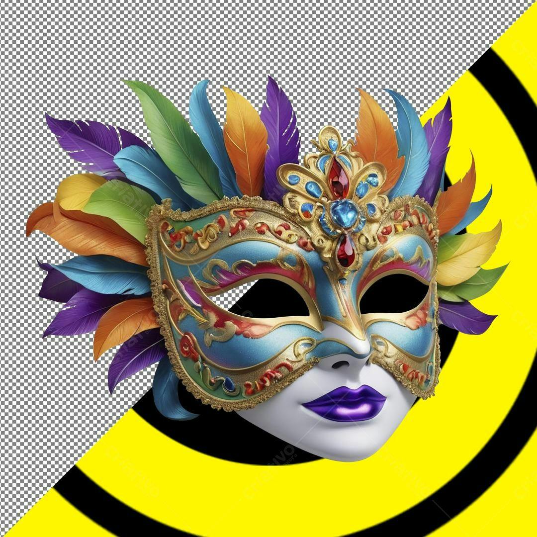 Máscara Carnaval PNG com fundo transparente