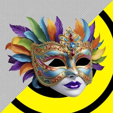 Máscara 3d de carnaval