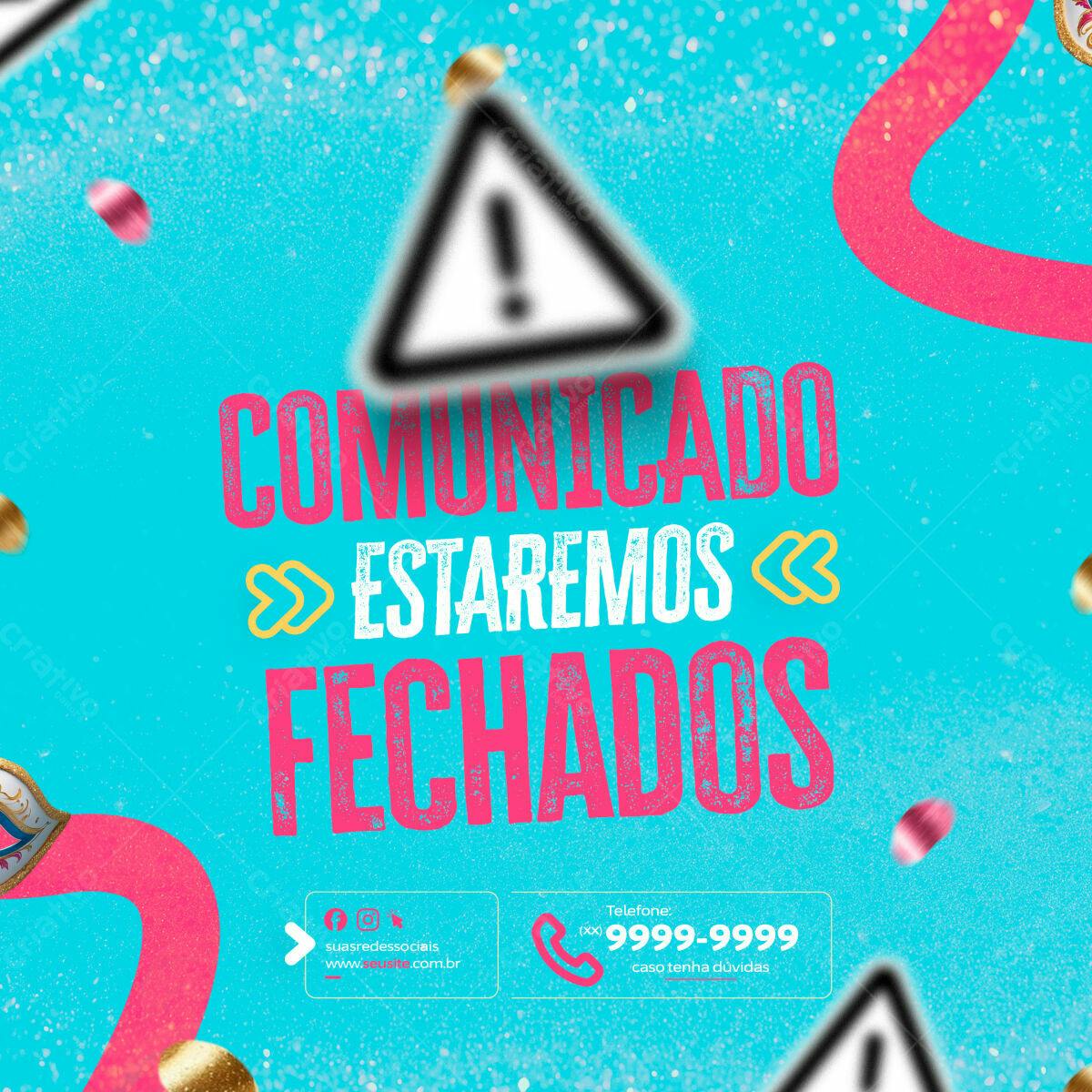 Comunicado de Fechamento PSD Editável