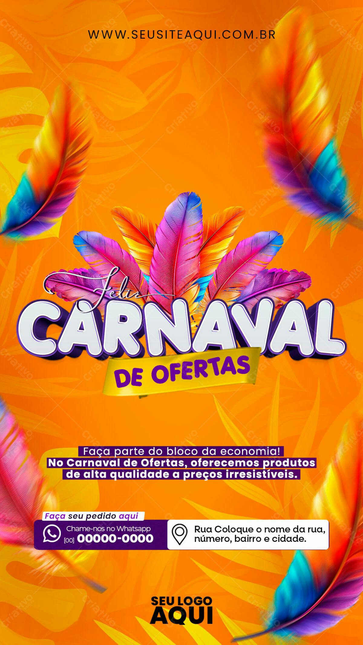 Flyer Carnaval de Ofertas PSD Editável
