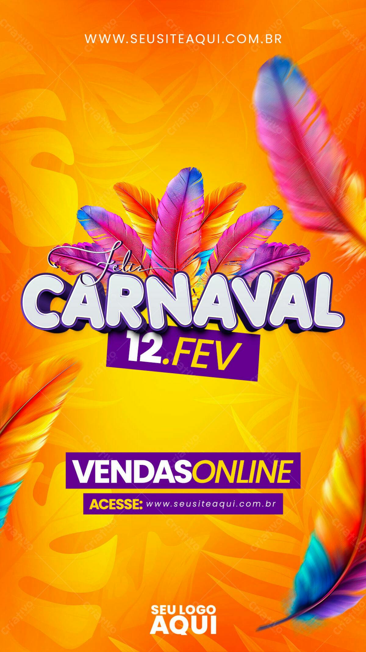 Flyer Carnaval 12.Fev PSD Editável