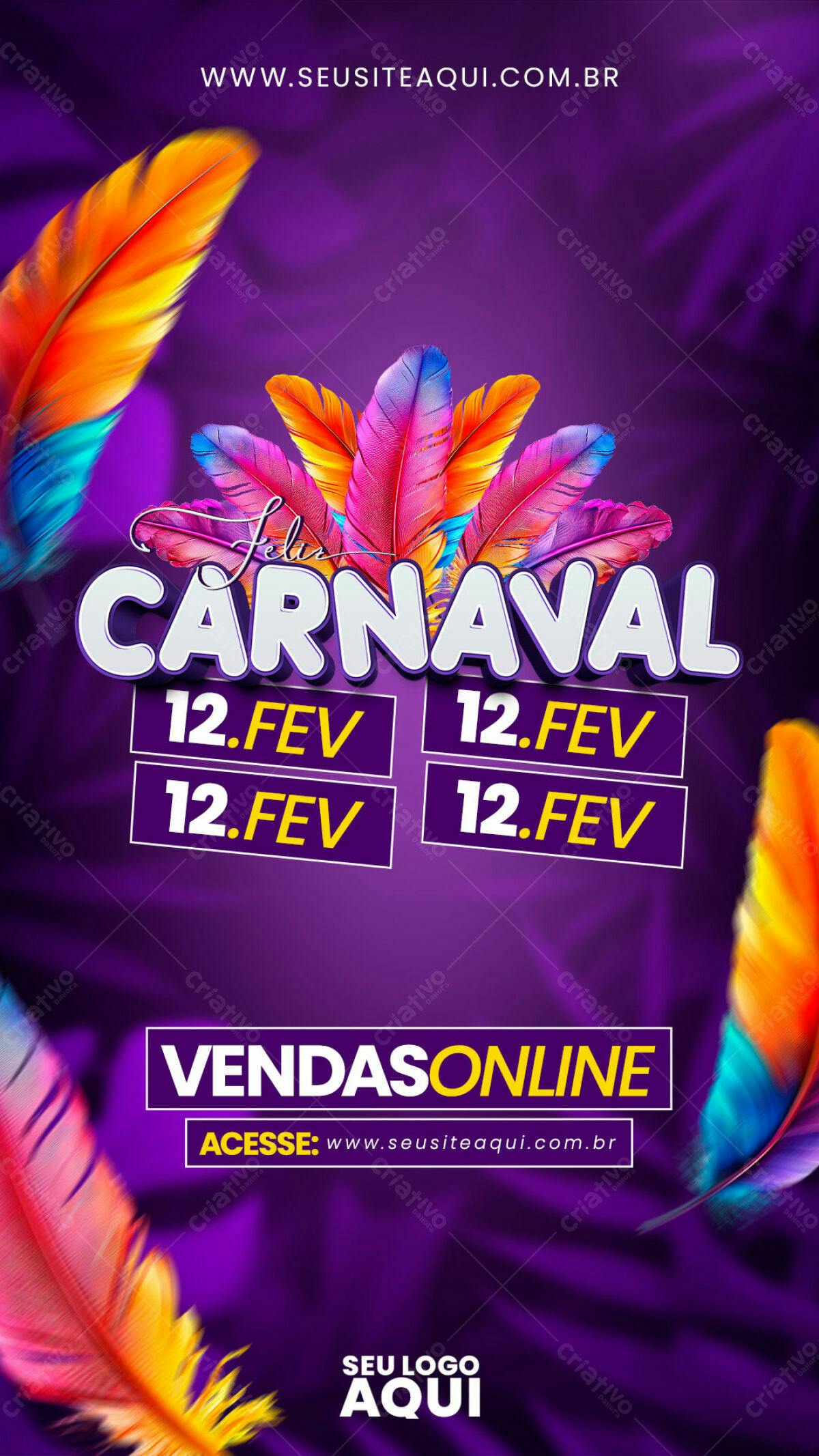 Flyer Carnaval 12.Fev PSD Editável