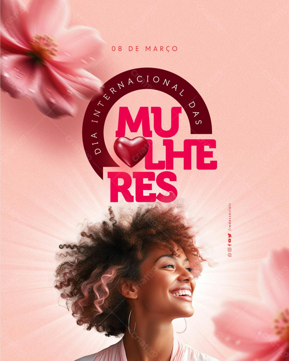 Flyer para Dia Internacional da Mulher PSD Editável
