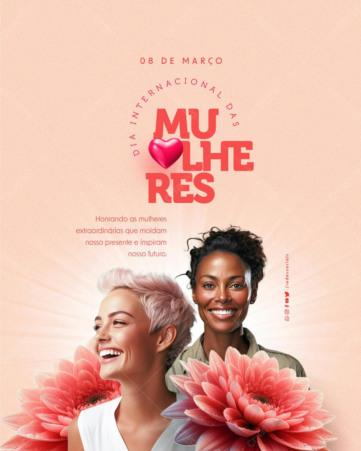 Flyer Dia Internacional da Mulher PSD Editável