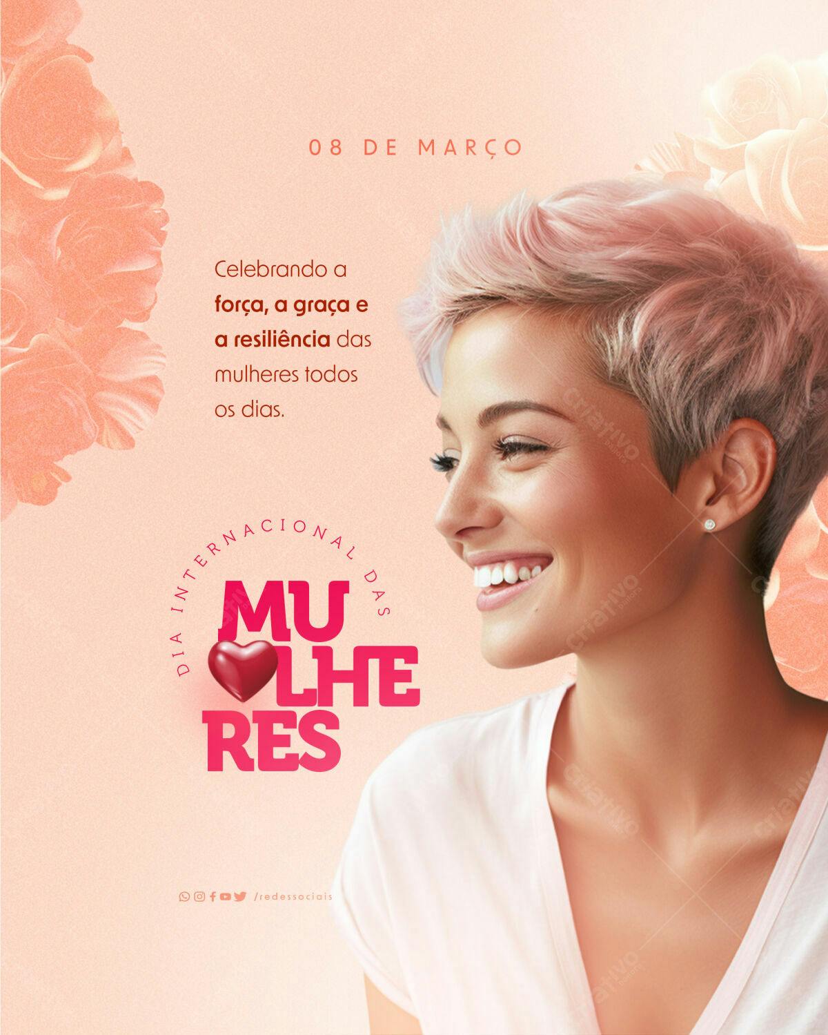 Flyer Dia Internacional da Mulher PSD Editável