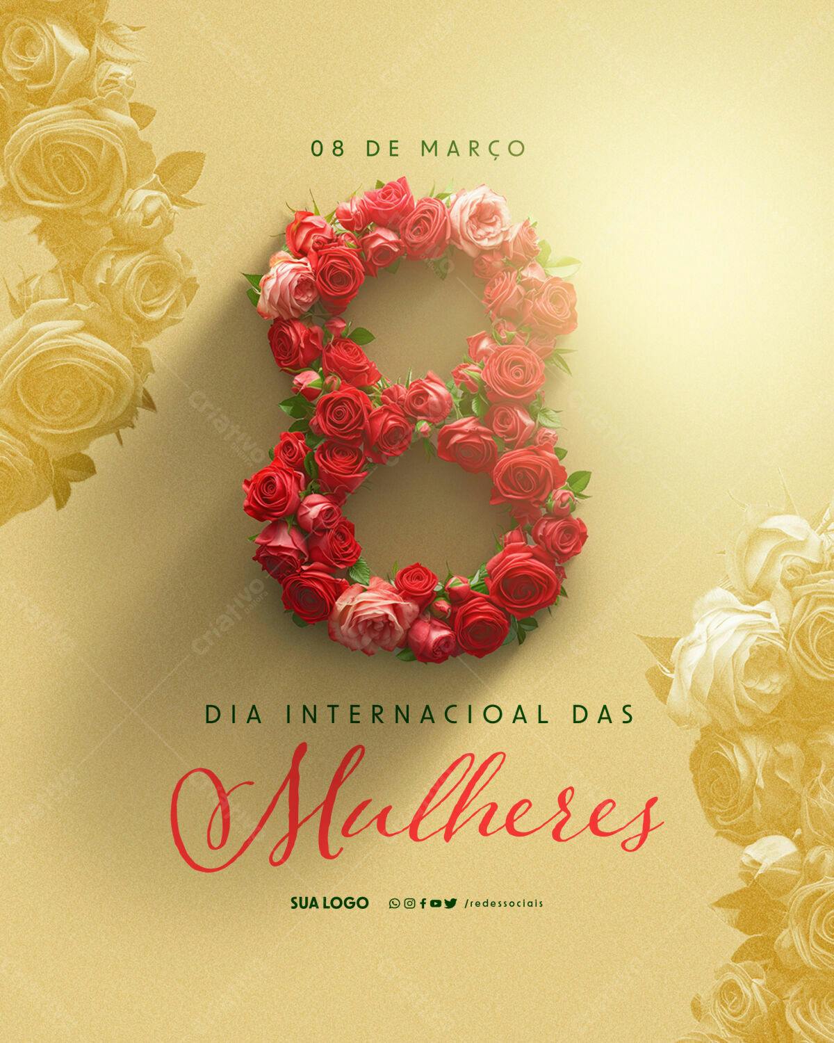 Flyer Dia Internacional da Mulher PSD Editável