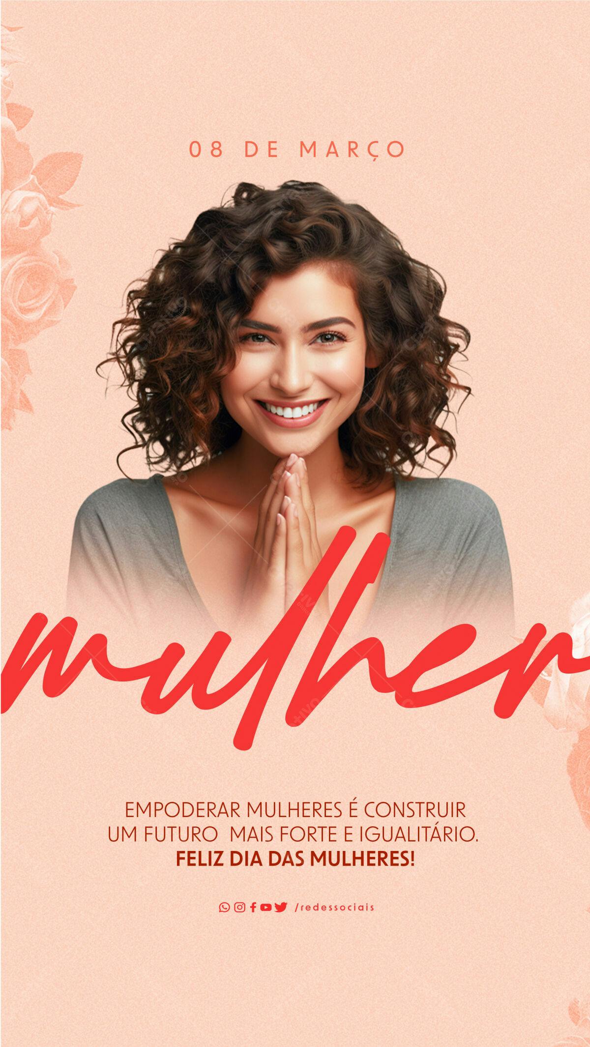Flyer Dia Internacional da Mulher PSD Editável