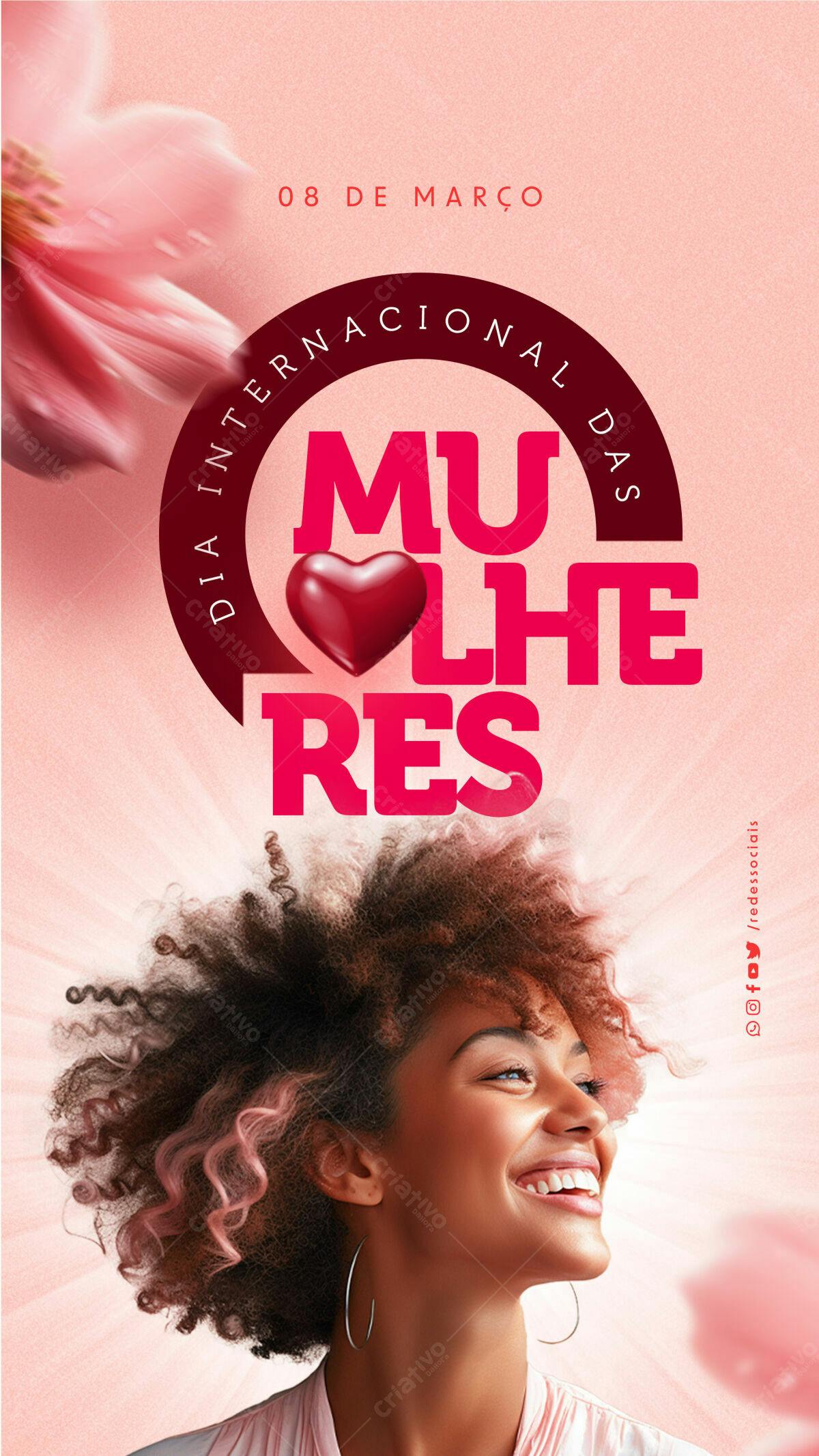 Flyer Dia Internacional da Mulher PSD Editável