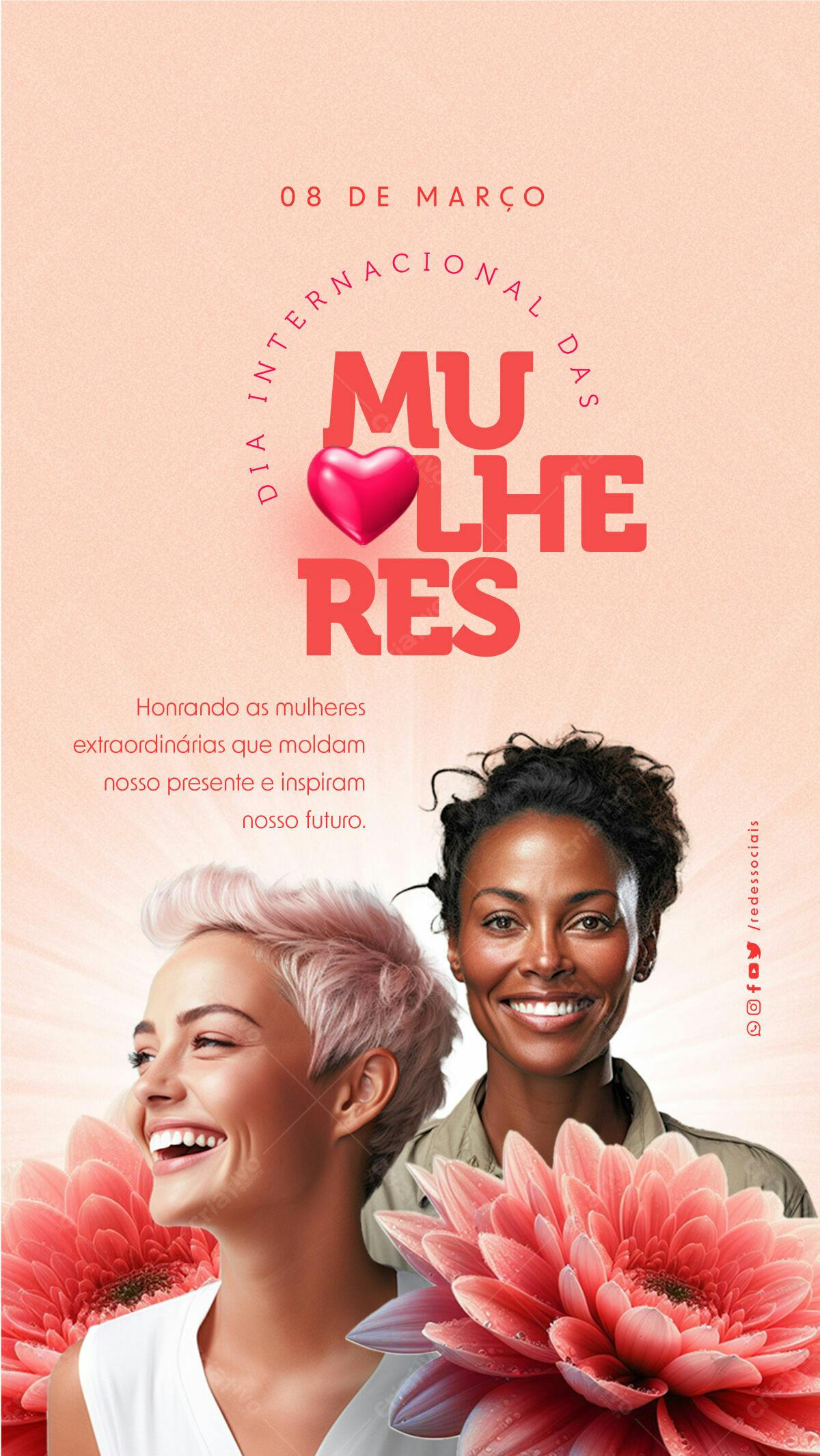 Flyer Dia Internacional da Mulher PSD Editável