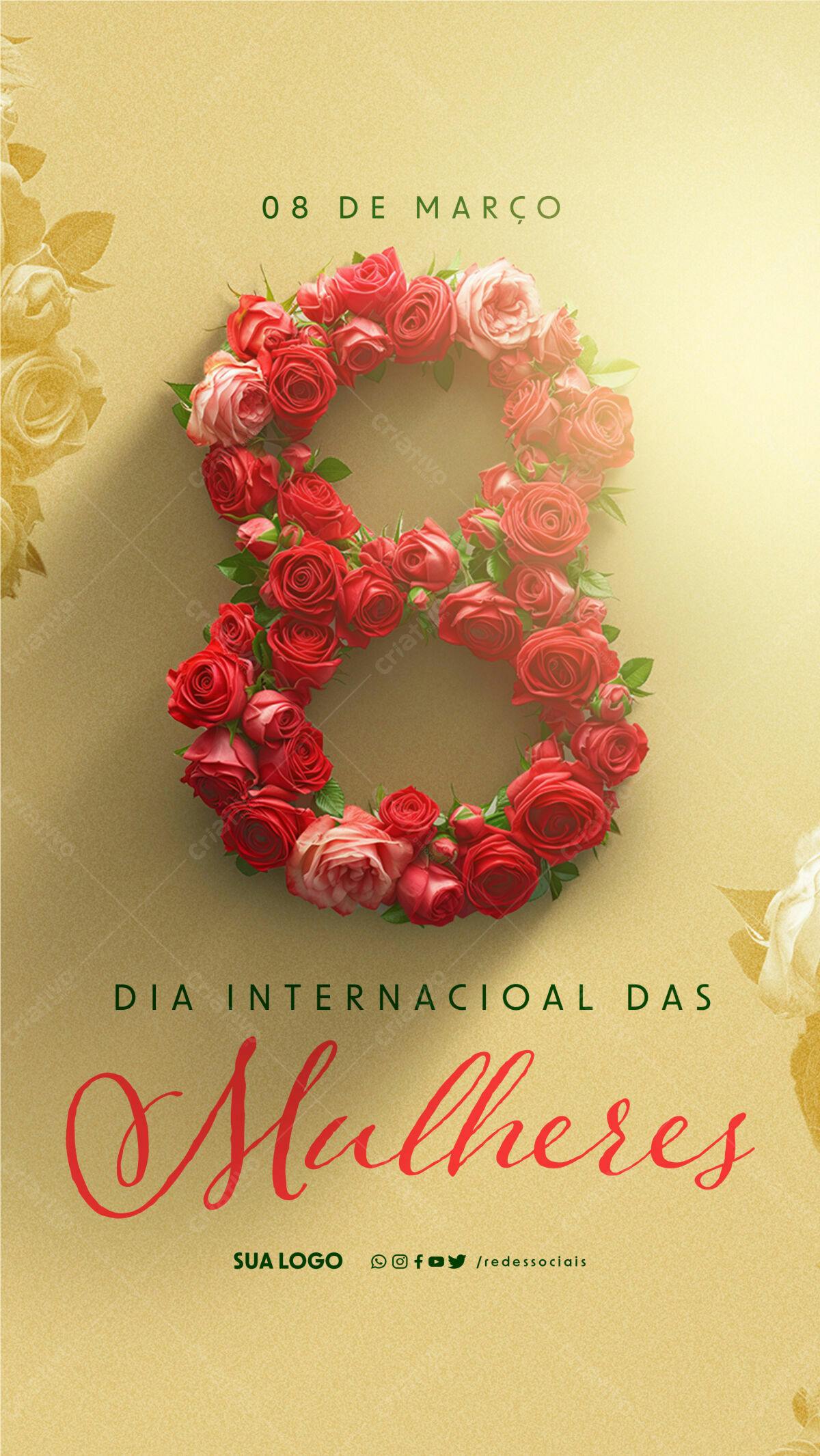 Flyer Dia Internacional da Mulher PSD Editável
