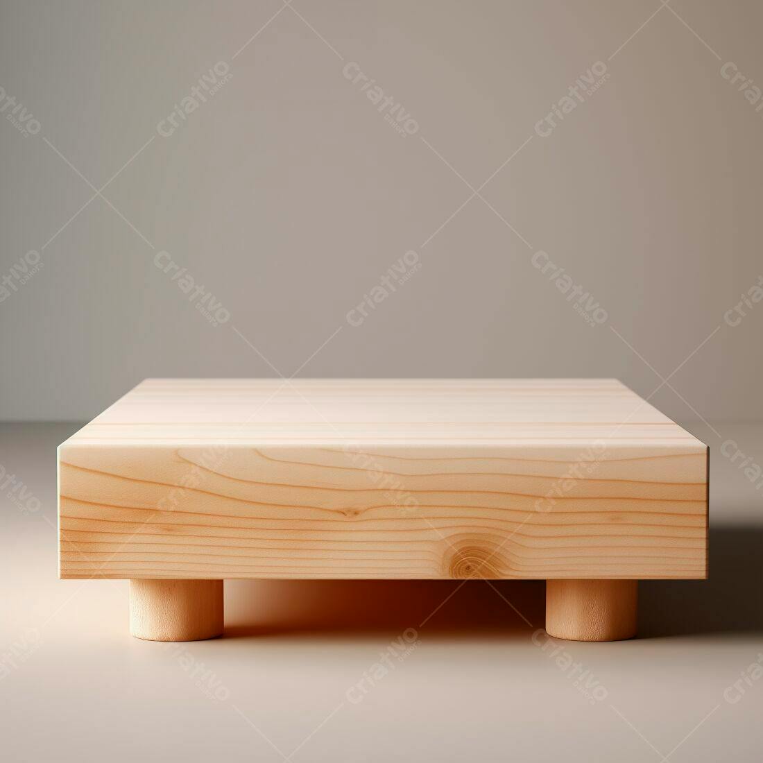 Base de Madeira Clara para Decoração