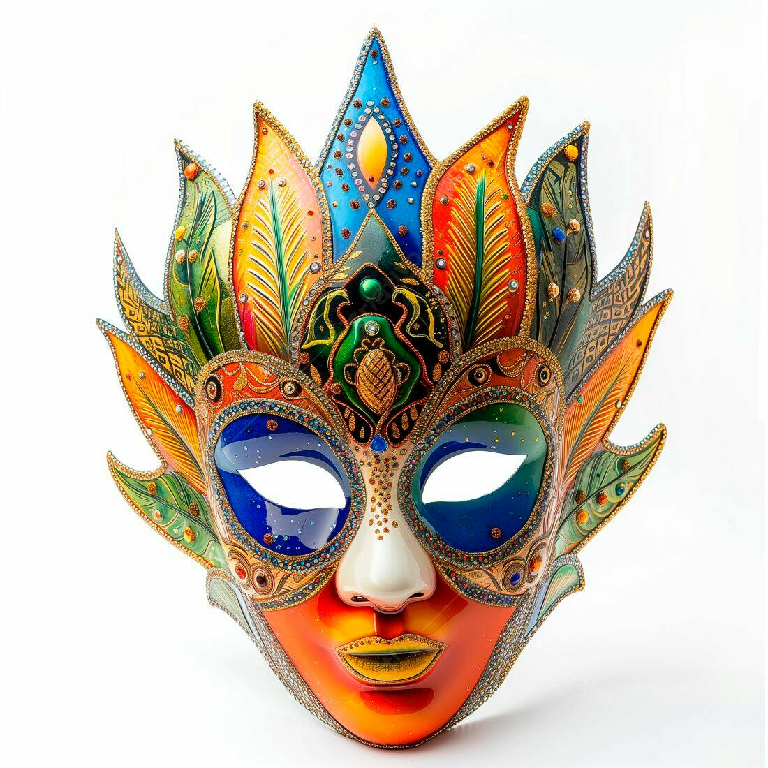 Máscara de Carnaval colorida e detalhada