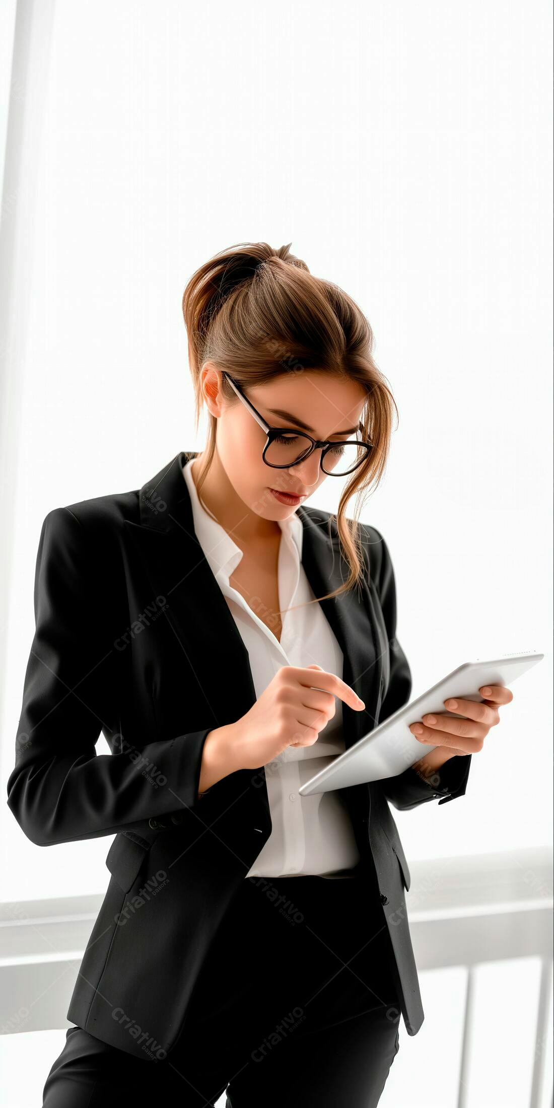 Mulher de negócios usando tablet