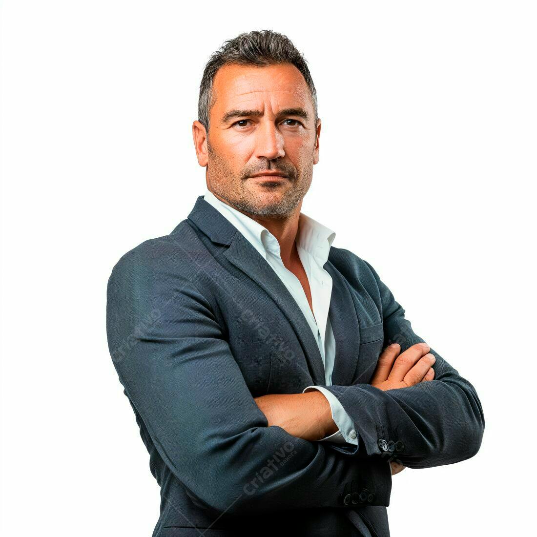 Homem de Negócios Confiante Braços Cruzados