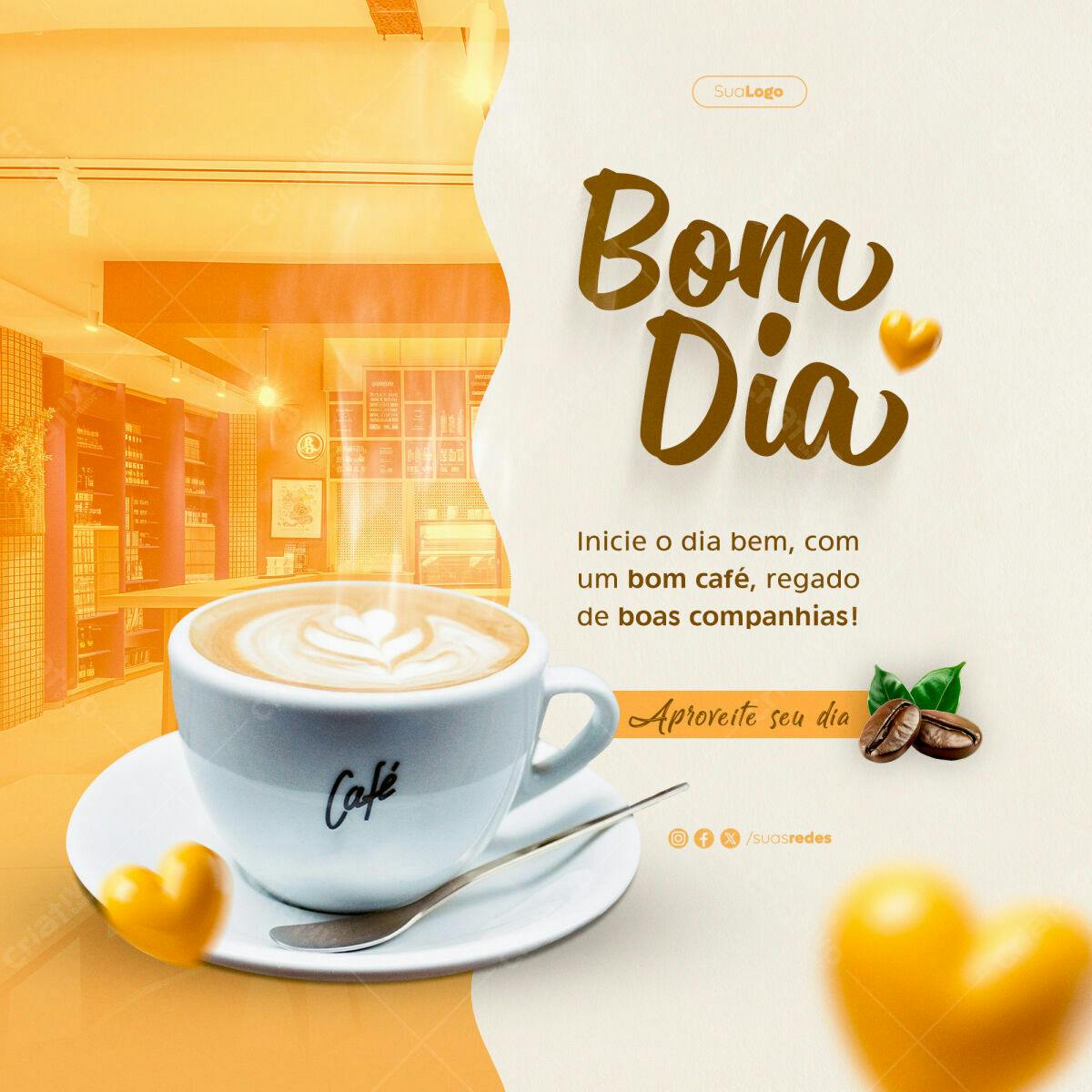 Postagem de Bom Dia para Redes Sociais PSD