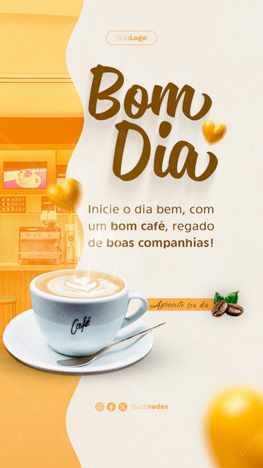 Bom dia saudação social media post