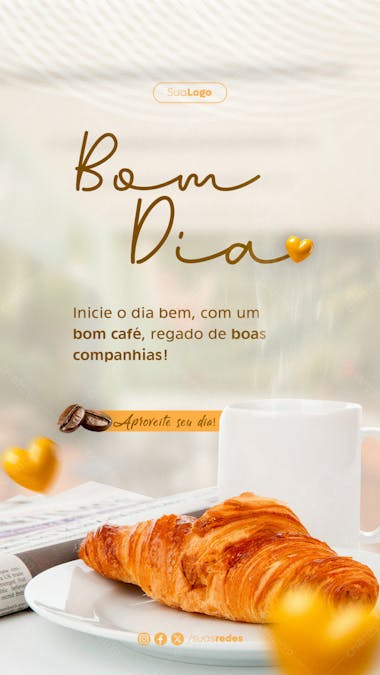 Bom dia saudação social media post