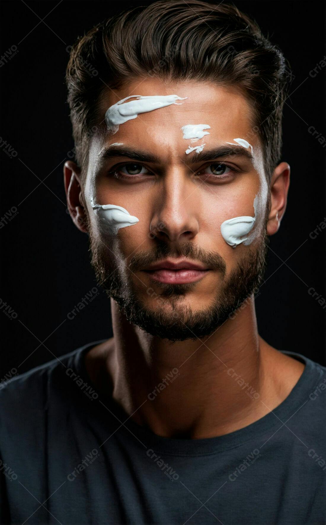Homem com máscara facial branca