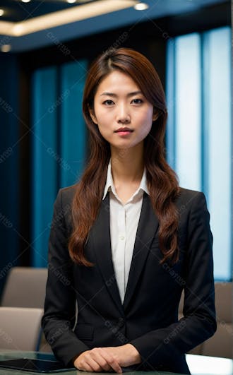 Mulher asiática com terno de negócios