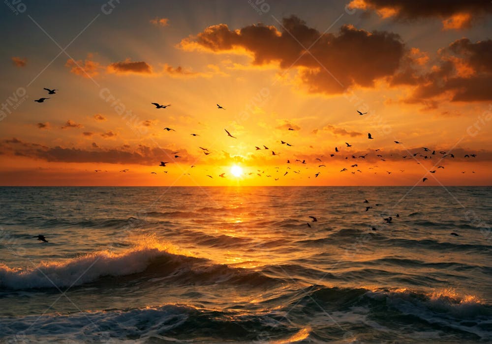 Por Do Sol Na Praia Imagem Grátis