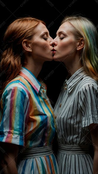 Imagem de duas mulheres se beijando 1