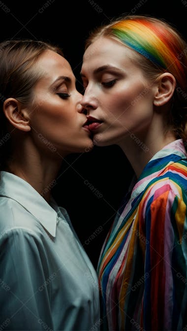 Imagem de duas mulheres se beijando 13