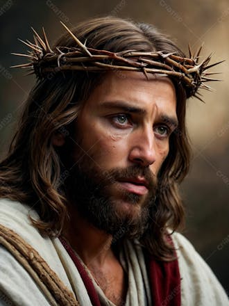 Jésus cristo com uma coroa de espinhos 1