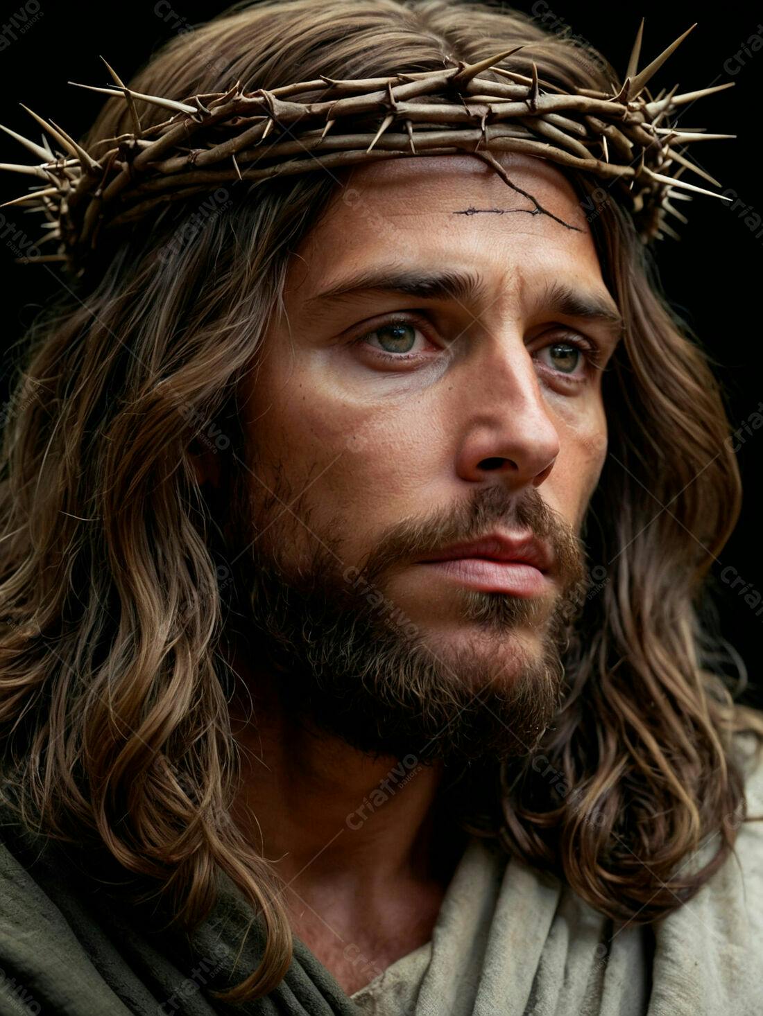 Jesus Cristo com coroa de espinhos